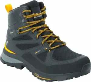 Jack Wolfskin Mens Outdoor Shoes Force Striker Texapore Mid Black/Burly Yellow XT 44,5