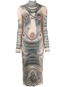 JEAN PAUL GAULTIER - Trompe L'oeil Tattoo Print Long Dress #1695030