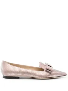 JIMMY CHOO - Gala Pointed-toe Leather Ballet Flats