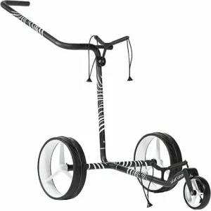 Jucad Carbon Zebra 3-Wheel White/Black Matt Manual Golf Trolley