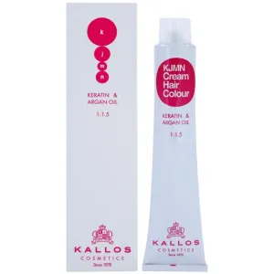 Kallos KJMN Cream Hair Colour Keratin & Argan Oil hair colour with keratin and argan oil shade 0.11 Ash 100 ml