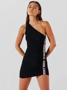 Karl Lagerfeld Elongated Logo Dresses Black