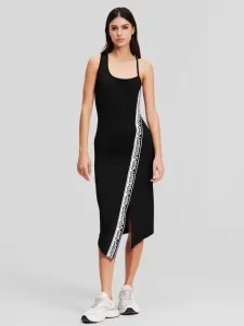 Karl Lagerfeld Logo Tape Jersey Dresses Black