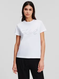 Karl Lagerfeld Rhinestone Logo T-shirt White #1889772