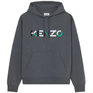 Kenzo Mens Logo Hoodie Grey L