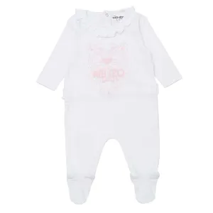 Kenzo Baby Girls White/pink Babygrow Set 3M White