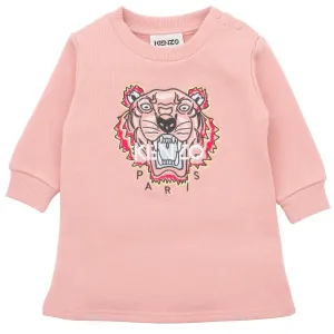 Kenzo Baby Girls Tiger Logo Dress Pink 18M