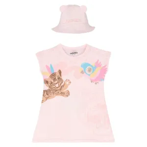Kenzo Baby Girls ALL Over Print Dress And Hat Set Pink 12M