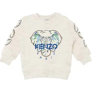 Kenzo Baby Boys Elephant Logo Sweater White 2A