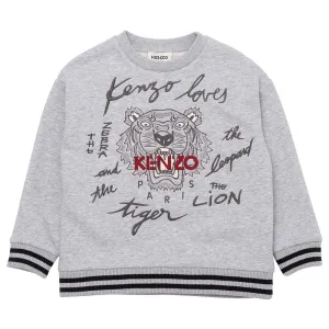 Kenzo Boys Tiger Sweater Grey 10A