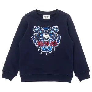 Kenzo Boys Tiger Sweater Navy 10A