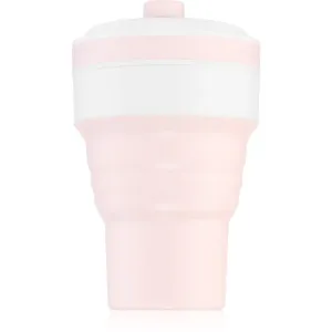 KidPro Collapsible Mug cup with straw Pink 350 ml