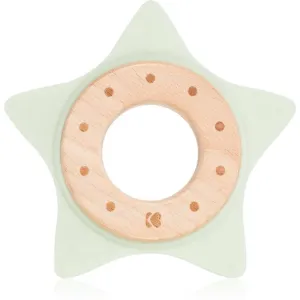 Kikkaboo Silicone and Wood Teether Star chew toy Mint 1 pc