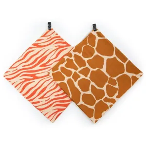 KLRK Home Wild Color Zebra&Giraffe cloth nappies 96x96 cm 2 pc