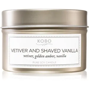KOBO Coterie Vetiver and Shaved Vanilla scented candle in a tin 113 g