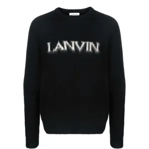 Lanvin - Mens Logo-intarsia Jumper Black S