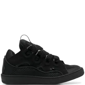 Lanvin - Mens Low-top Curb zig Zag-laces Sneakers Black UK 8