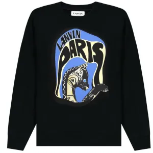Lanvin Men's Graphic Print Sweater Black L