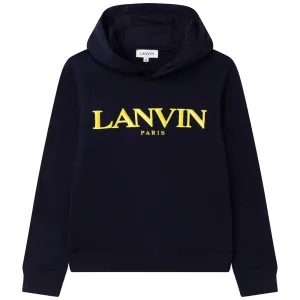 Lanvin Boys Logo Hoodie Navy 4Y