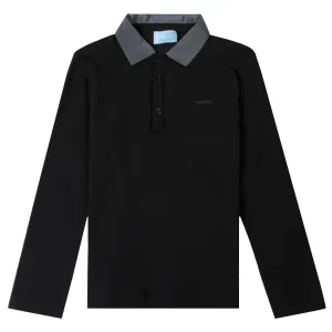 Lanvin Paris Boys Long Sleeve Polo Black 12Y #1577433
