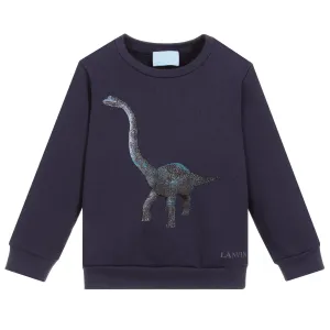Lanvin Boys Dinosaur Sweatshirt Navy 10Y