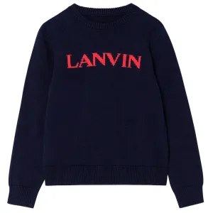 Lanvin Boys Logo Knitwear Navy 4Y