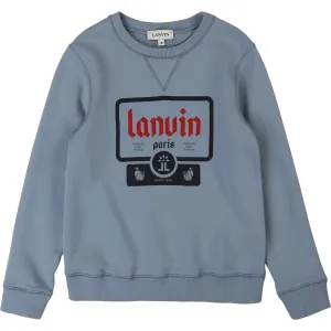 Lanvin Boys Organic Cotton Sweater Blue 10Y