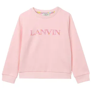 Lanvin Girls Logo Sweatshirt Pink 12Y