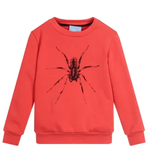 Lanvin Paris Boys Spider Sweatshirt Red 14Y #1574801