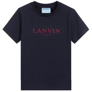 Lanvin Boys Logo T-shirt Navy 10Y #1576038