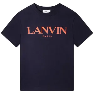Lanvin Boys Logo T-shirt Navy 6Y