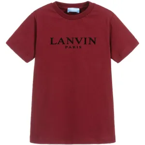 Lanvin Paris Boys Logo T-shirt Burgundy 14Y #1577575