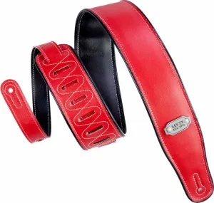 Levys M26VP Leather guitar strap Red