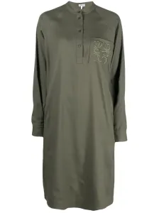 LOEWE - Anagram Linen Blend Silk Tunic Dress #1207157
