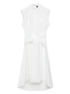 LOEWE PAULA'S IBIZA - Knot Detail Cotton Midi Shirt Dress