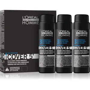 L’Oréal Professionnel Homme Cover 5' toning hair colour shade 3 Dark Brown 3x50 ml