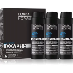 L’Oréal Professionnel Homme Cover 5' toning hair colour shade 4 Medium Brown 3x50 ml
