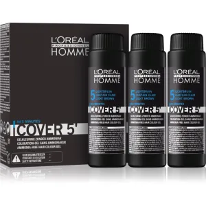 L’Oréal Professionnel Homme Cover 5' toning hair colour shade 5 Light Brown 3x50 ml