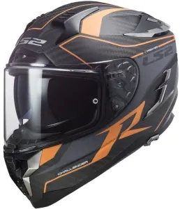 LS2 FF327 Challenger Carbon Grid Matt Carbon Orange XL Helmet