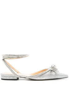 MACH & MACH - Double Bow Glitter Leather Ballet Flats