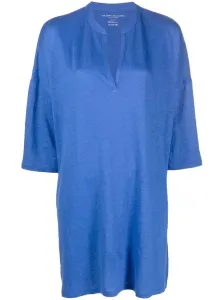 MAJESTIC - 3/4 Sleeve Linen Blend Tunic Dress #1633484