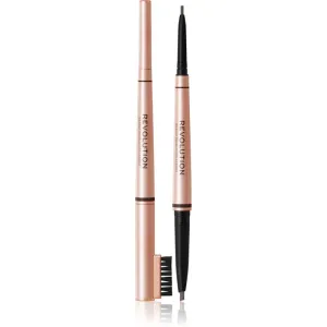 Makeup Revolution Balayage Brow dual-ended eyebrow pencil with brush shade Dark Brown 0,38 g