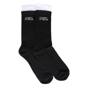 Marcelo Burlon Men's Double Cuff Socks Black ONE Size