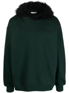 MARNI - Faux Fur Collar Cotton Sweatshirt #1662461