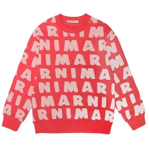Marni Girls All-over Print Sweater Red 14Y