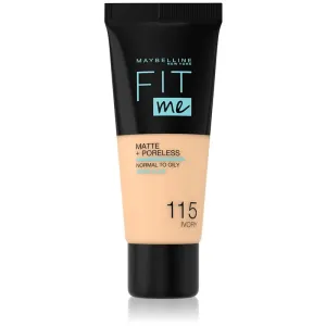 Maybelline Fit Me! Matte+Poreless mattifying foundation for normal to oily skin shade 115 Ivory 30 ml