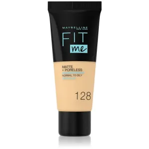 Maybelline Fit Me! Matte+Poreless mattifying foundation for normal to oily skin shade 128 Warm Nude 30 ml