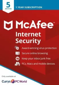 McAfee Internet Security - 1 Year - 5 Devices - Key GLOBAL