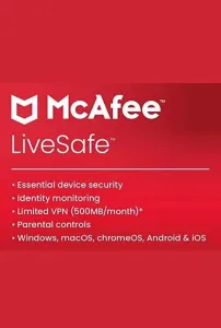 McAfee LiveSafe 2023 - 1 Device 3 Year Key GLOBAL