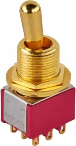 MEC Maxi Toggle Switch M 80020 / G ON/ON 3PDT Gold